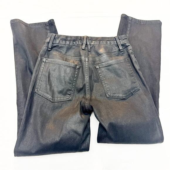 Good American Good Legs Curvy Flare Black Coated Denim Jeans SIze 4 / 27 - Picture 5 of 7